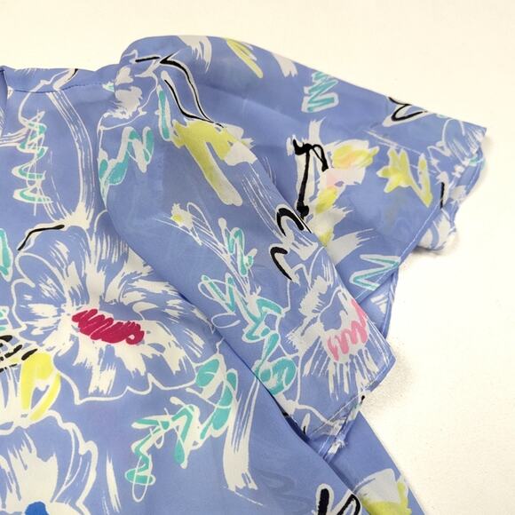 Vintage Alison Peters Dress Women's Size XS Blue Blouson Sheer - Picture 6 of 7